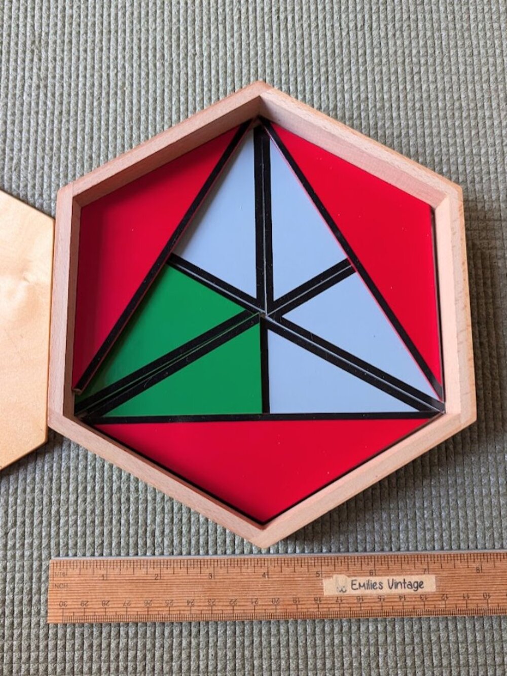Montessori Toys Colorful Constructive Triangles with Box-Hexagonal Box S